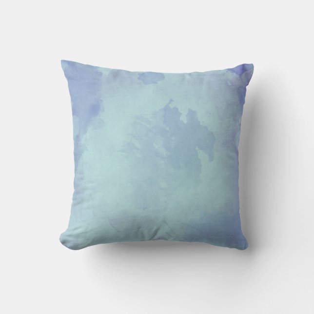 Coussin Aquarelle Bleu Et Orange (Recto)