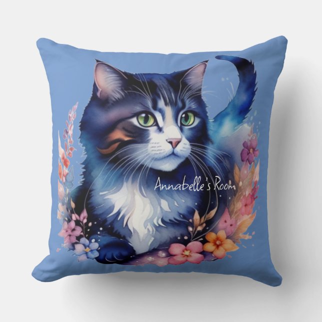 Coussin Aquarelle bleu Fairytale (Recto)