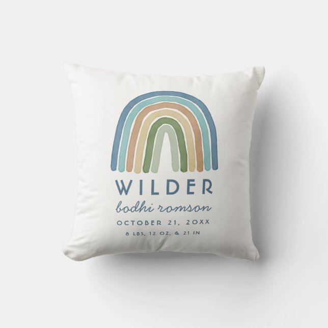 Coussin Aquarelle Boho Arc-en-ciel Informations sur la nai (Recto)