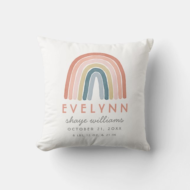 Coussin Aquarelle Boho arc-en-ciel Informations sur la nai (Recto)