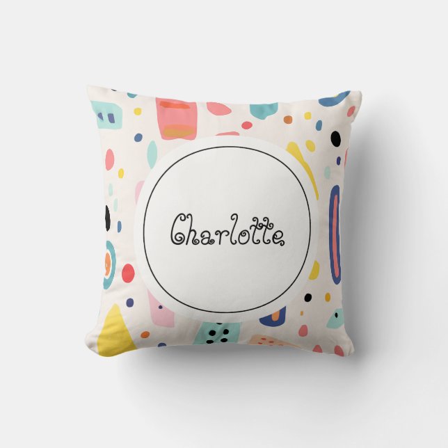 Coussin Aquarelle Boho personnalisée Nom de la victime Fil (Recto)