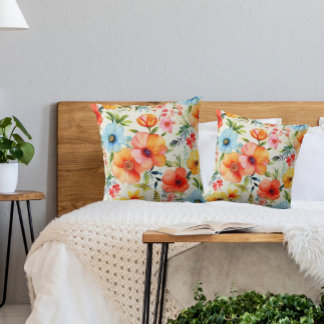 Coussin Aquarelle brillante Pépites florales Jeter Oreille