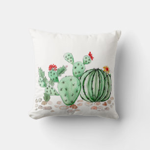 Coussin aquarelle, cactus