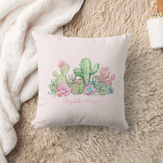 Coussin Aquarelle Chic Succulentes (Couverture)