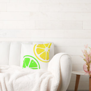 Coussin Aquarelle Citron Lime Slices
