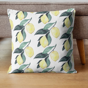 Coussin Aquarelle Citrons jaunes Motif sans couture