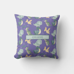Coussin Aquarelle claire Dinosaure violet Motif