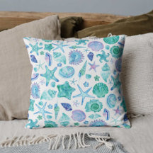 Aquarelle Coastère Coques et Starfish