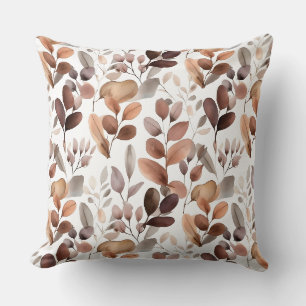 Coussin Aquarelle colorée Eucalyptus Feuille Rustic Boho