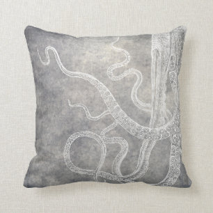 Coussin Aquarelle côtière Octopus Eau douce Neutre