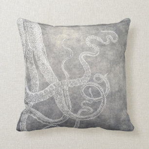 Coussin Aquarelle côtière Octopus Eau douce Neutre