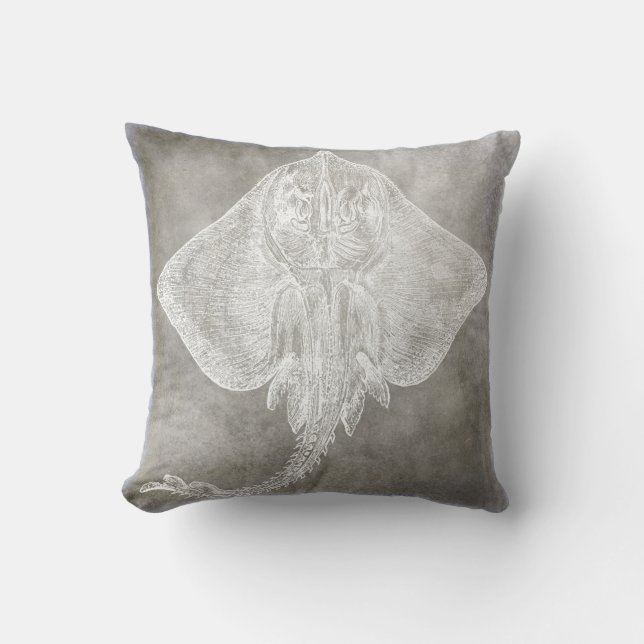 Coussin Aquarelle côtière Rayon de patinage Moteur Neutre (Recto)