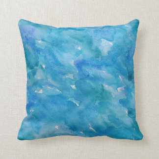 Coussin Aquarelle dans les bleus frais