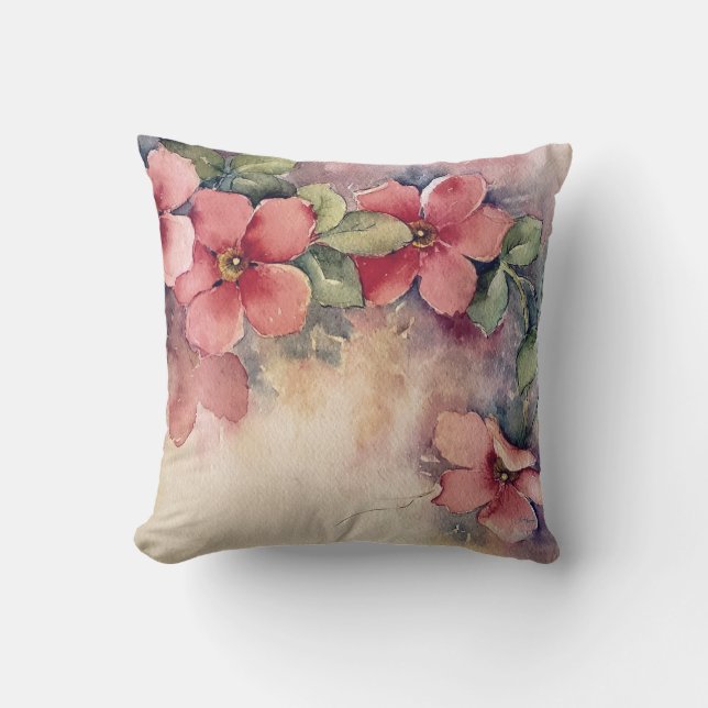 Coussin Aquarelle de bois rose (Recto)