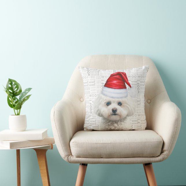 Coussin Aquarelle de Chien de Tulée Noël (Chaise)