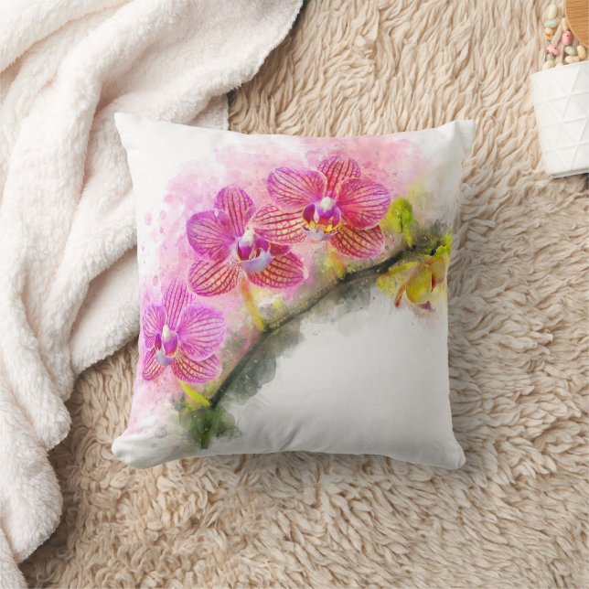 Coussin Aquarelle de fleur d'orchidée - rose wb 01 (Couverture)