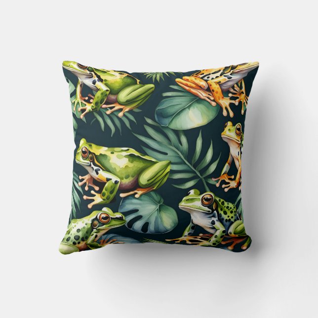 Coussin Aquarelle de grenouilles (Verso)
