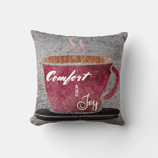 Coussin Aquarelle de gris de Bourgogne de café de confort (Recto)