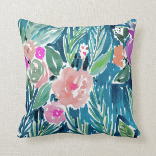 Coussin Aquarelle de la Marine Tropical Paradise
