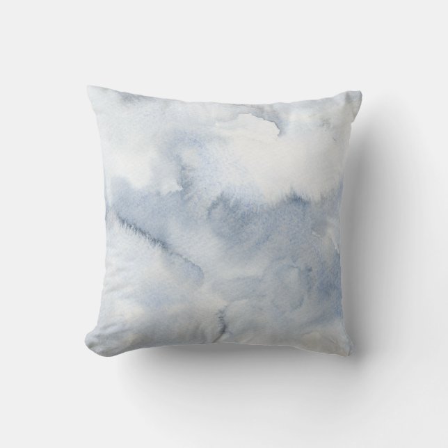 Coussin Aquarelle de l'océan Abstrait bleu foncé rustique  (Recto)