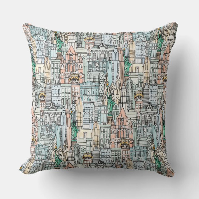 Coussin Aquarelle de New York (Recto)