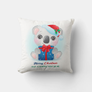 Coussin Aquarelle de Noël jolie Koala Nursery