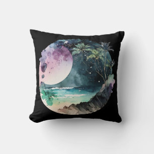 Coussin Aquarelle de plage tropicale