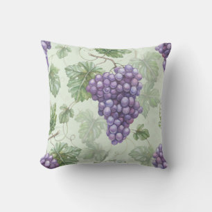 Coussin Aquarelle de raisins, Motif sans arôme de fruits.