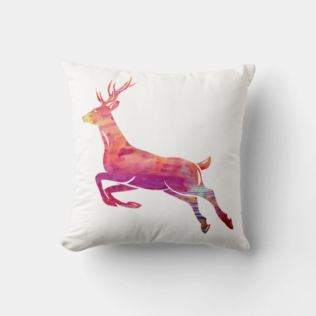 Coussin Aquarelle de rennes (Recto)