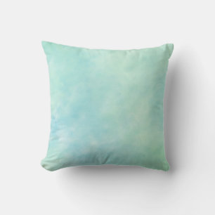 Coussin Aquarelle de teinture bleu à la menthe Aqua