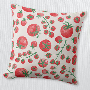 Coussin Aquarelle de tomate Méditerranée