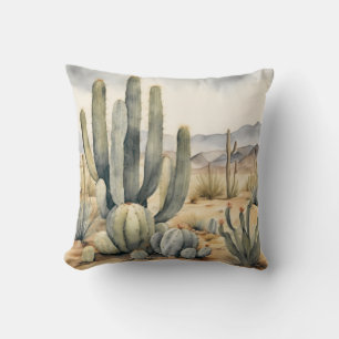 Coussin Aquarelle Desert Dreamscape Cactus