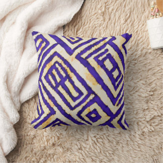 Coussin Aquarelle d'Indigo Ikat