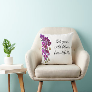 Coussin Aquarelle d'orchidée rose