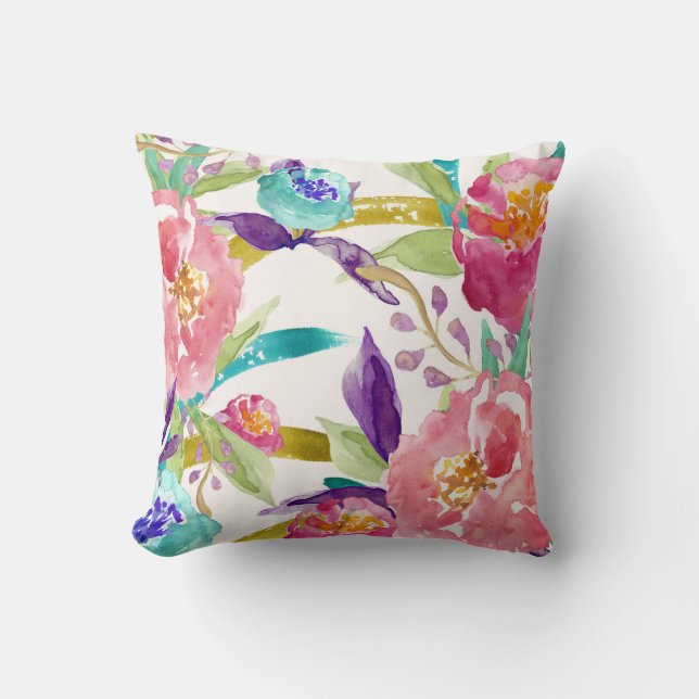 Coussin Aquarelle du jardin (Recto)