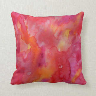 Coussin Aquarelle en rouge chauds