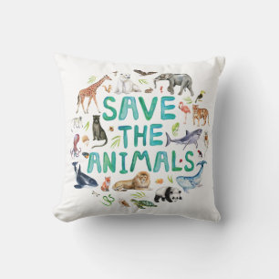 Coussin Aquarelle Enregistrer les animaux