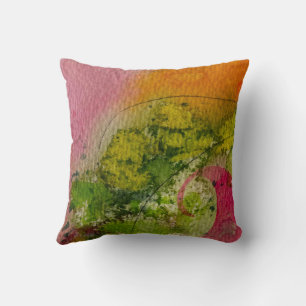 Coussin Aquarelle Et Encre Art Impressionniste Abstrait