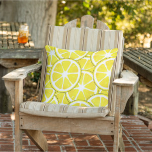 Coussin Aquarelle et tranches de citron en stylet