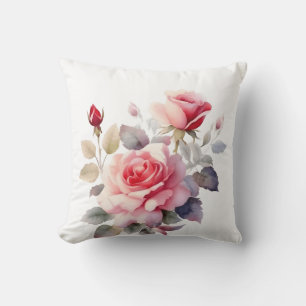 Coussin Aquarelle étonnante floraison Rose couverture Cous