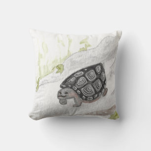 Coussin Aquarelle Faune Nature Tortue des forêts