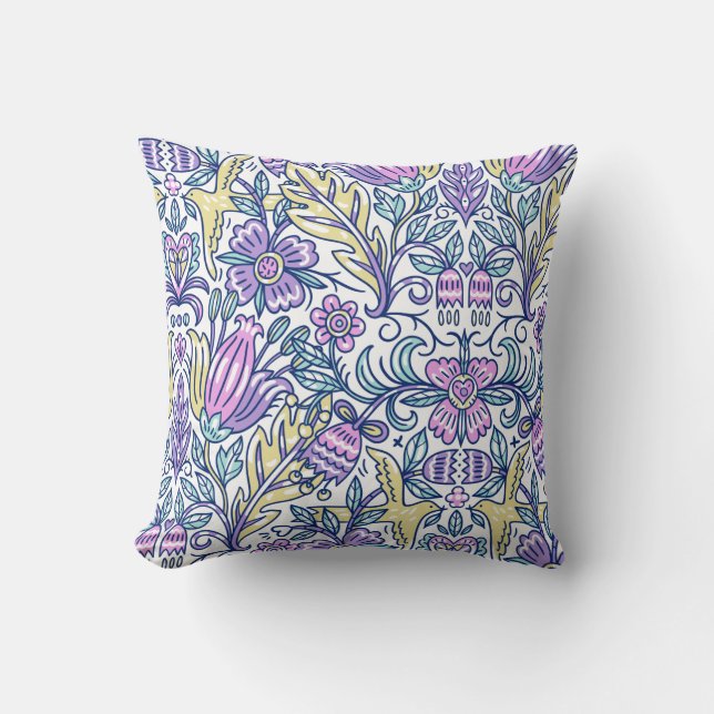 Coussin Aquarelle Fleur coloré Nature Élégante (Recto)