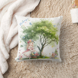 Coussin Aquarelle Fleur de printemps de Pâques