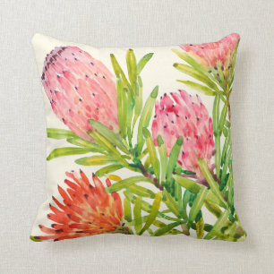 Coussin Aquarelle Fleurs tropicales
