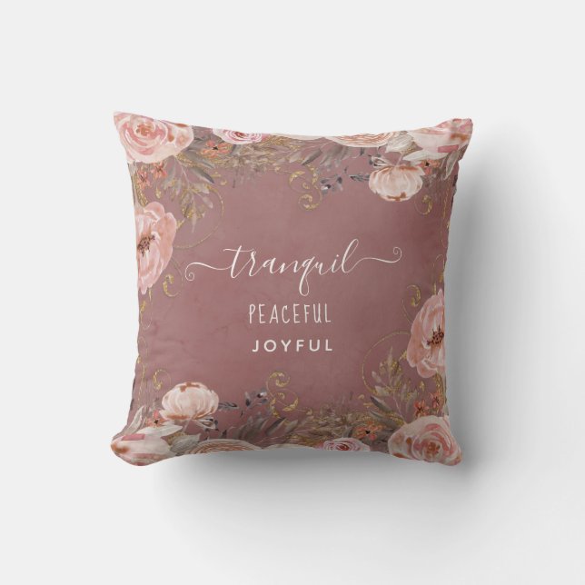 Coussin Aquarelle florale transparente et paisible (Recto)