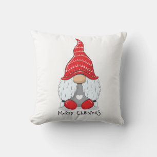 Coussin Aquarelle Gnome de Noël Art Classic Round