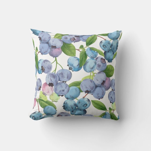 Coussin Aquarelle Grand Blueberry  (Recto)