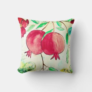 Coussin Aquarelle Grenade rouge Fruits Nourriture de jardi
