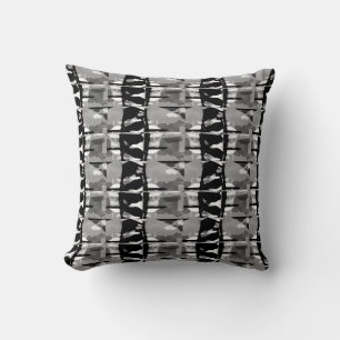 Coussin Aquarelle gris noir blanc Art Motif Mosaïque petit
