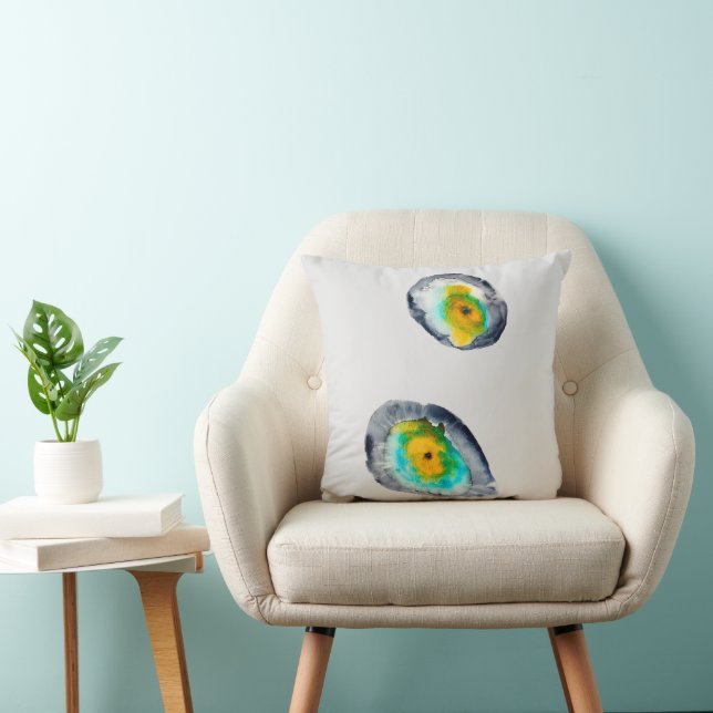 Coussin aquarelle huîtres abstraites (Chaise)